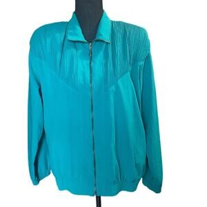 Vintage Teddi Turquoise Lightweight Windbreaker Jacket Size L